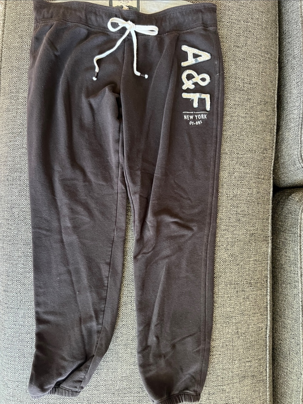 Abercrombie & Fitch Brown Joggers with Cream Logo large